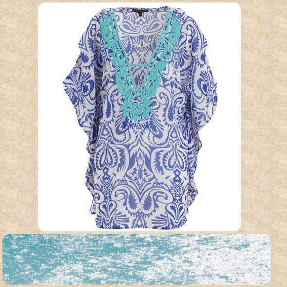 Other - NWT Damask, Beaded, Chiffon Cover-up